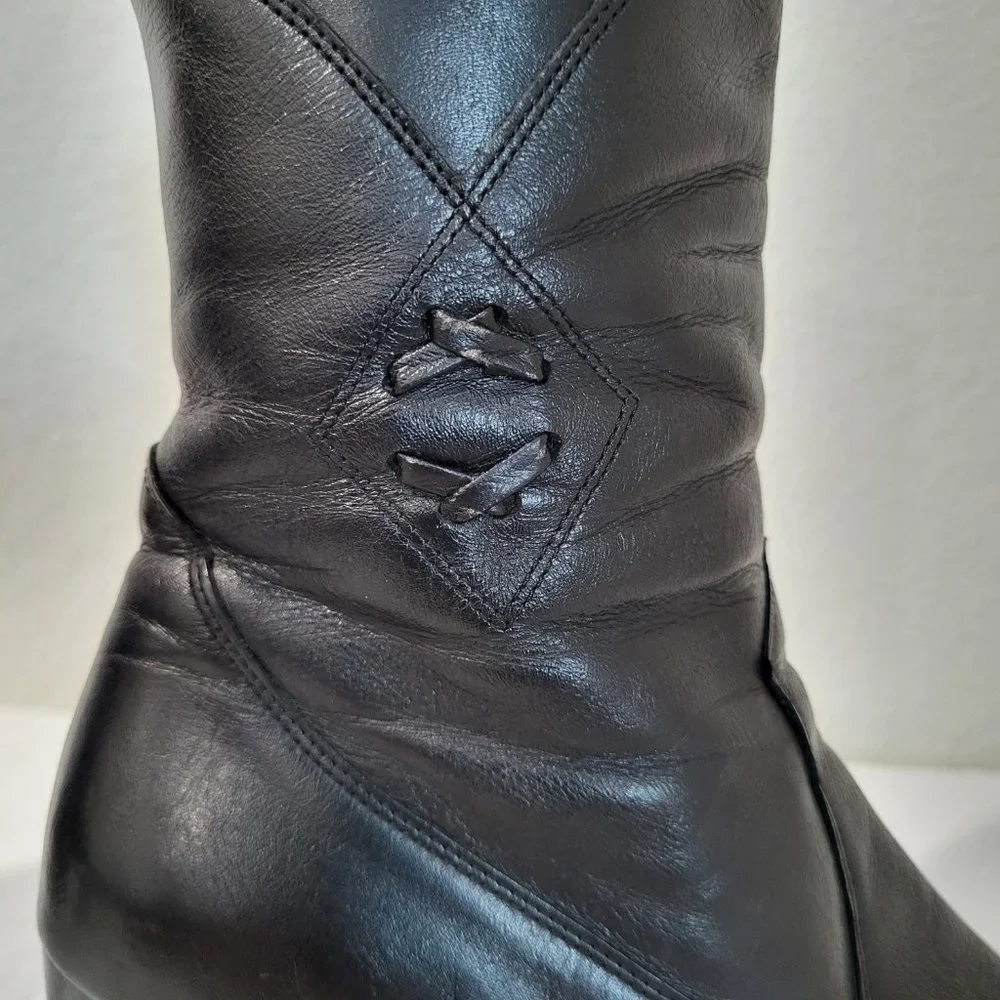 Janita Calf High Heeled Boots 22890, Black SZ 37 - Picture 7 of 15